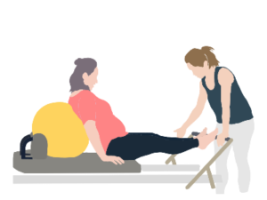 maternity lesson on pilates reformer